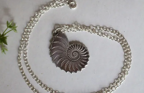Nautiloïde, collier éternel nautilus en argent