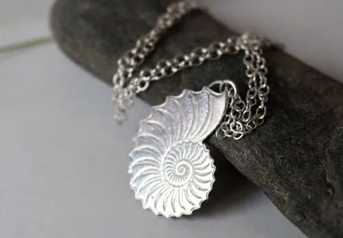 Nautiloïde, collier éternel nautilus en argent