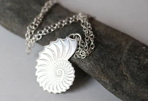 Nautiloïde, collier éternel nautilus en argent