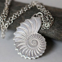 Nautiloïde, collier éternel nautilus en argent