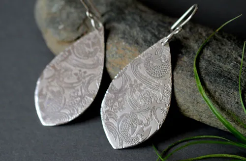 Nishikigoi, boucles d’oreilles carpe koï japonaise en argent