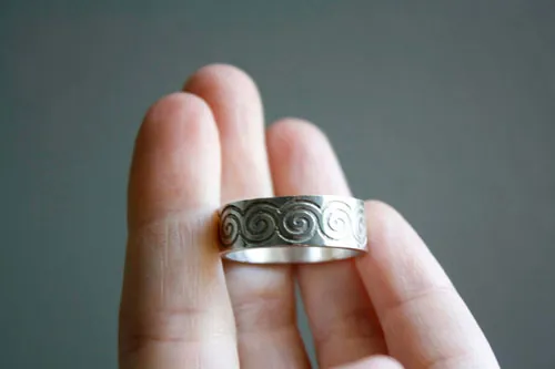 Njord, bague vagues viking en argent