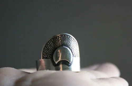 Nokomis, bague soleil et lune amérindien en argent