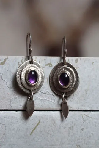 Nova au crépuscule, boucles d’oreilles célestes en argent et améthyste