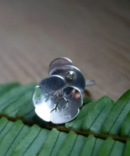 Nympheale, bague nénuphar lotus en argent