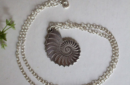 Nautiloïde, Collier nautilus en argent