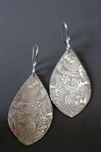 Nishikigoi, boucles d’oreilles carpe koï japonaise en argent