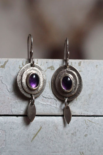 Nova au crépuscule, boucles d’oreilles célestes en argent et améthyste