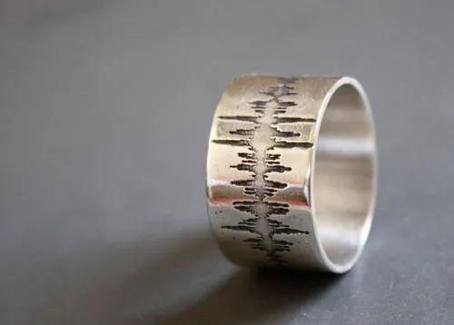 Onde, bague spectre sonore en argent