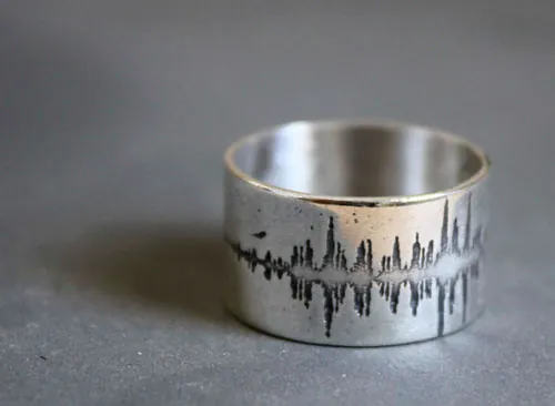 Onde, bague spectre sonore en argent