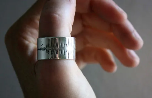Onde, bague spectre sonore en argent