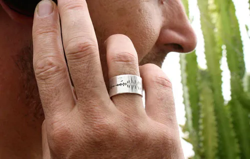 Onde, bague spectre sonore en argent