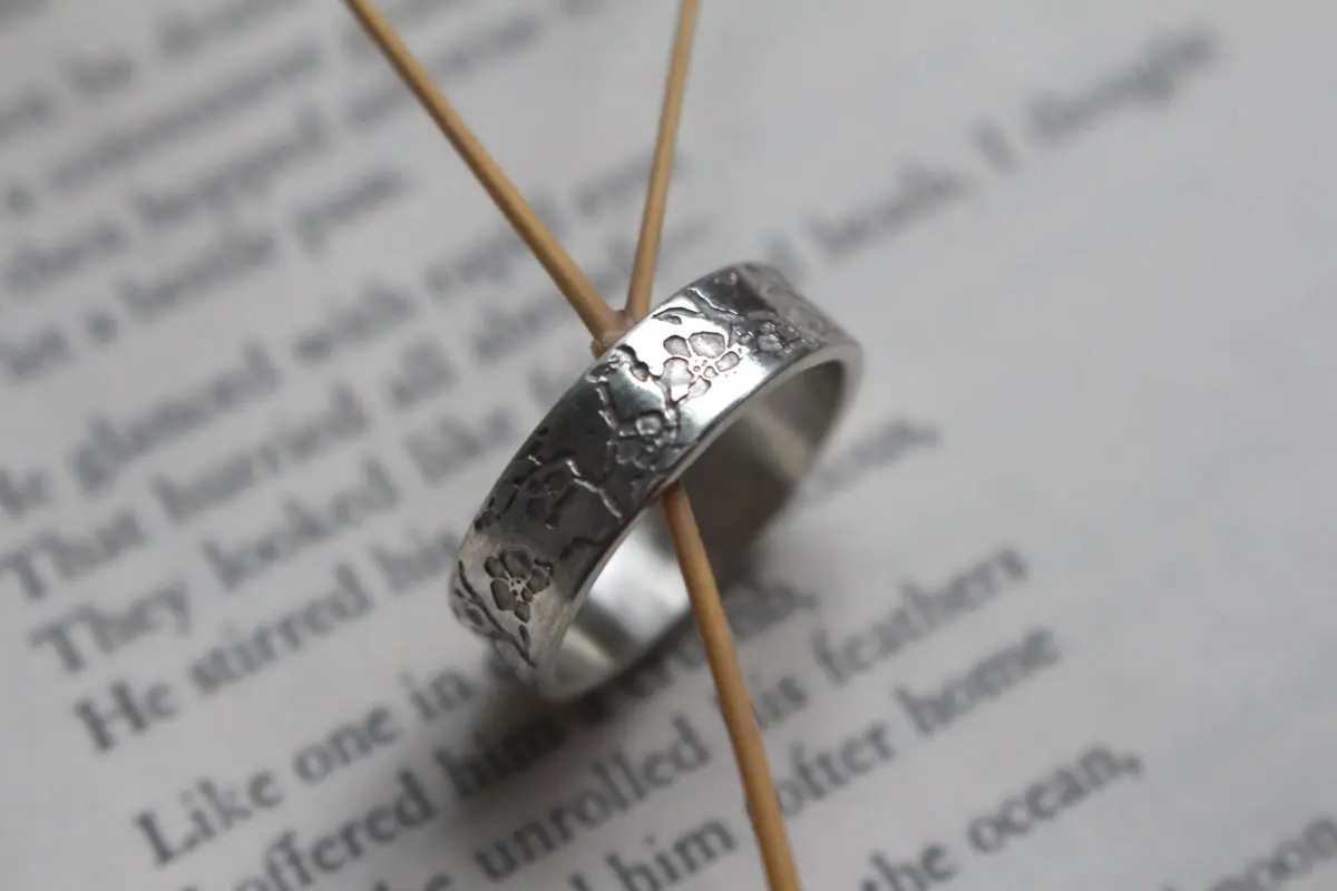 Orchidée, bague fleur élégante en argent