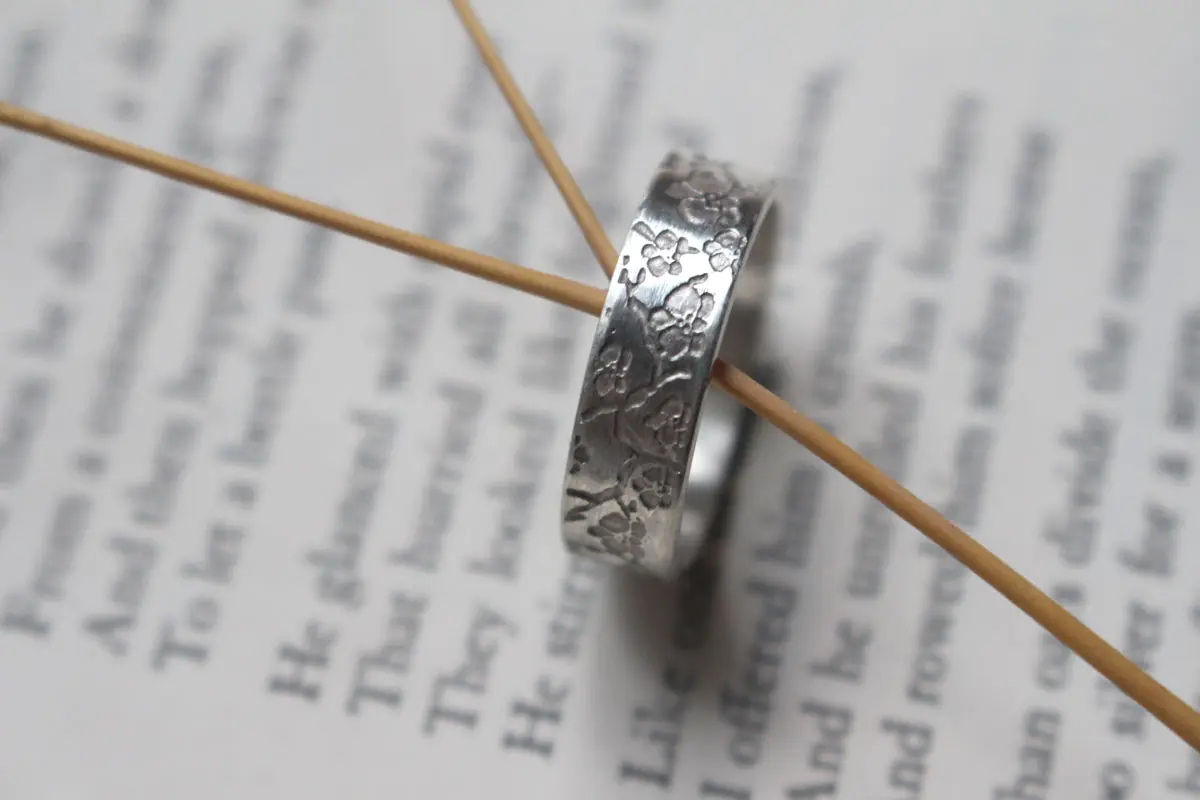 Orchidée, bague fleur élégante en argent