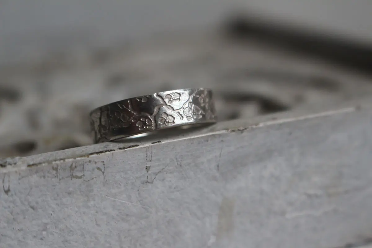 Orchidée, bague fleur élégante en argent