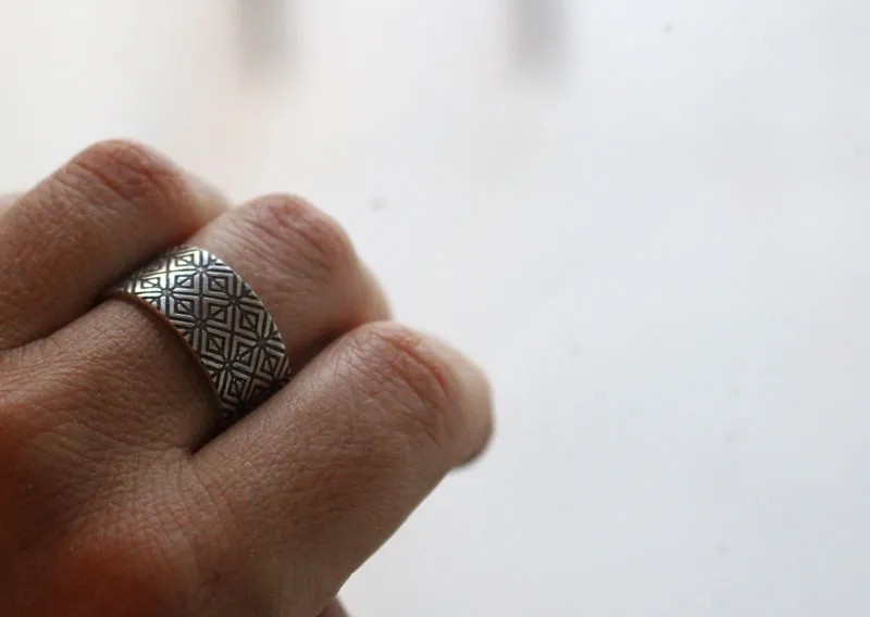 Origami, bague géométrique japonaise en argent