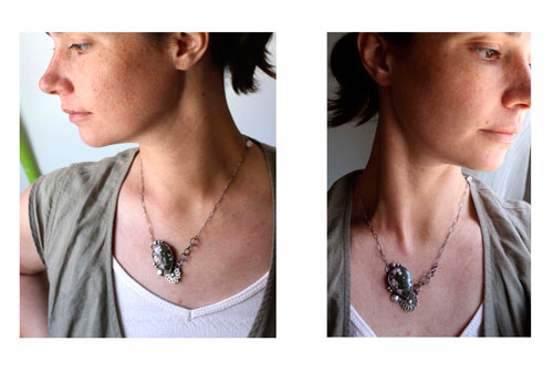 Okeanos, collier mythologie grecque en argent et jaspe océan