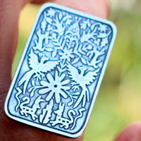 Otomi, bague tribal mexicaine en argent