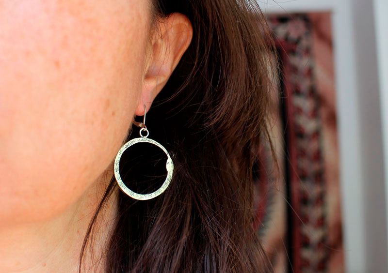 Ouroboros, boucles d’oreilles serpent en argent