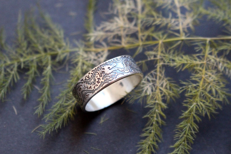 Ouroboros, bague dragon infini en argent