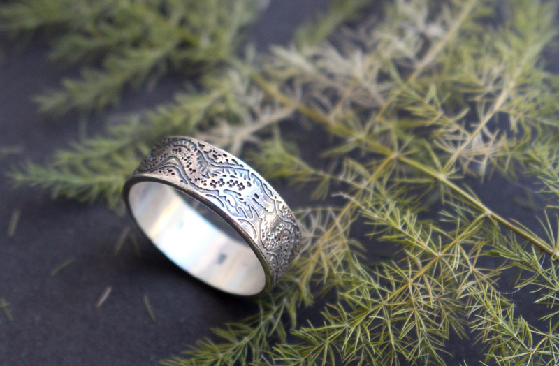 Ouroboros, bague dragon infini en argent