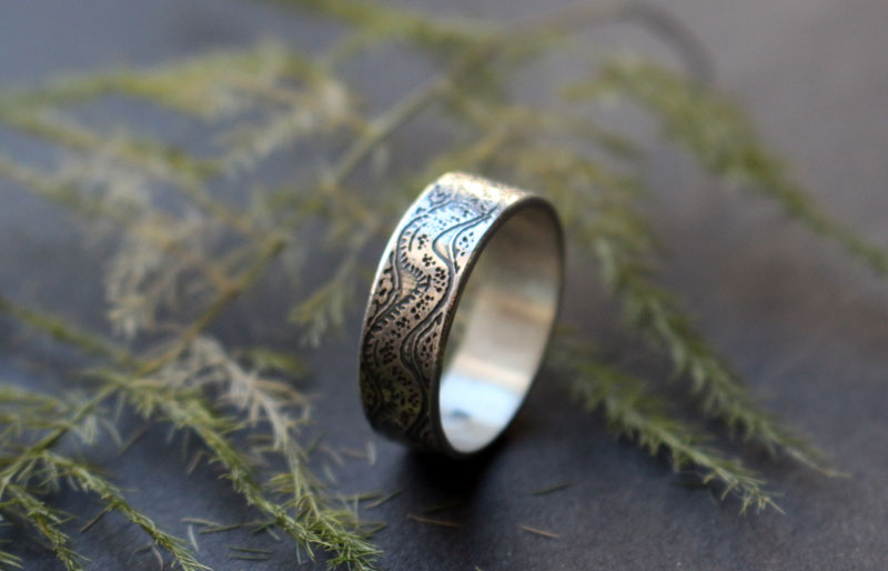 Ouroboros, bague dragon infini en argent