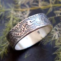 Ouroboros, bague dragon infini  en argent