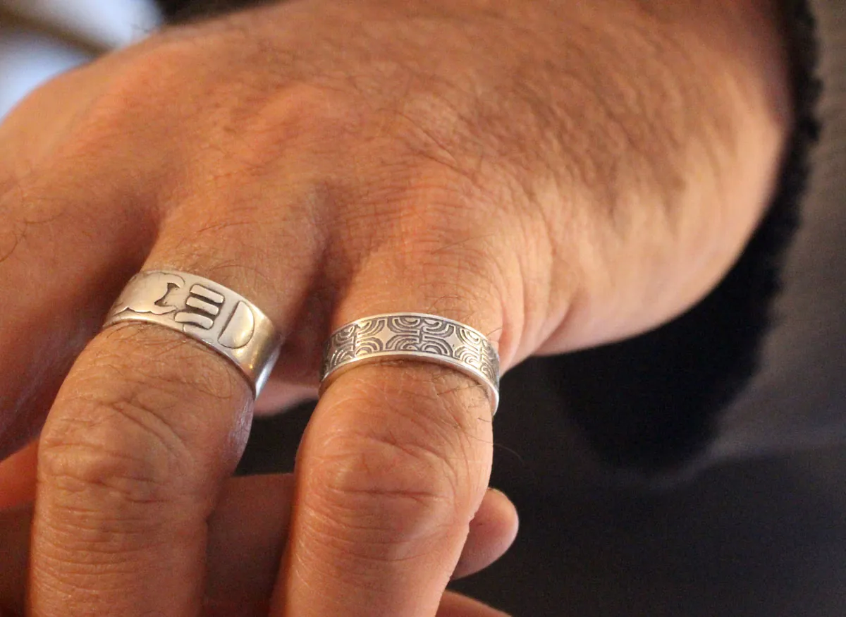 Peka’enana, bague croix polynésienne en argent
