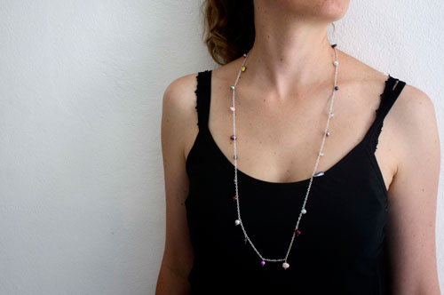 Perles du lagon, collier, chaîne de cheville, bracelet couleurs tropicales en argent, amazonite et perle de culture