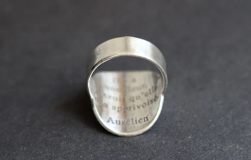 Petite planète, bague planète du Petit Prince et citation en argent