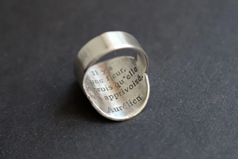 Petite planète, bague planète du Petit Prince et citation en argent