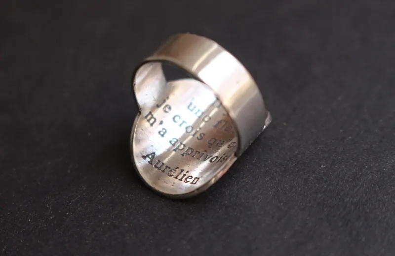 Petite planète, bague planète du Petit Prince et citation en argent