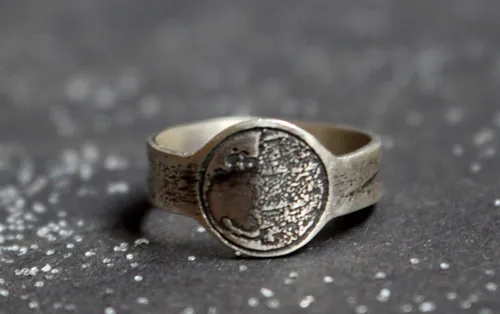 Phase de la lune, bague lunaire personnalisable en argent