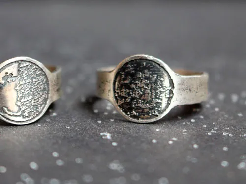 Phase de la lune, bague lunaire personnalisable en argent