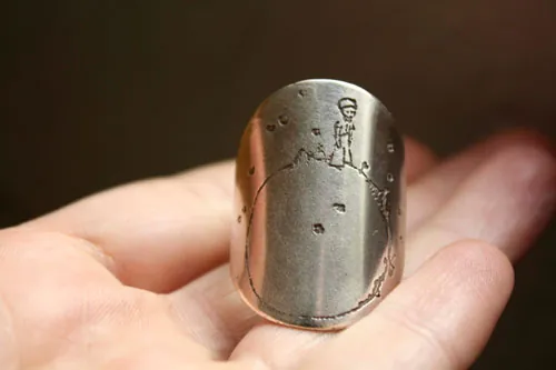 Planète du Petit Prince, bague conte de Saint-Exupéry en argent