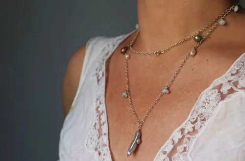 Pluie de nacre, collier, chaîne de cheville, bracelet averse colorée en argent, amazonite et perle d’eau douce