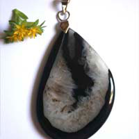 Prisma, pendentif rétro en argent et quartz