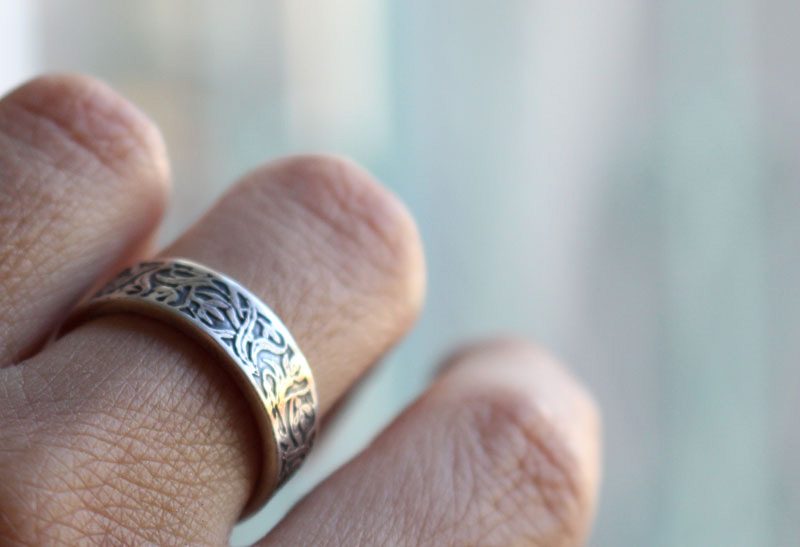 Perce-neige, bague fleur en argent