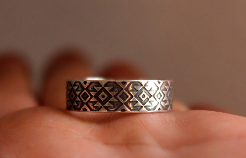 Perception, bague diamant zapotèque en argent