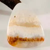 Cabochon agate plume blanche indonesie