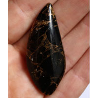 cabochon obsidienne avec bronze