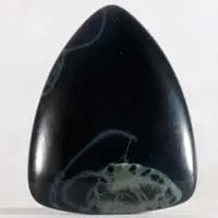 Cabochon obsidienne toile d’araignée