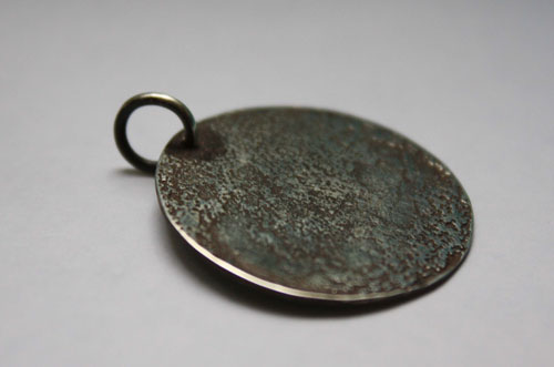 Pleine lune, pendentif satellite nocturne en argent