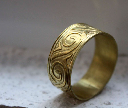 Poséidon, bague vagues grecques en laiton