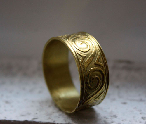Poséidon, bague vagues grecques en laiton