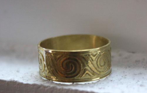 Poséidon, bague vagues grecques en laiton