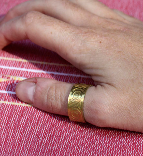 Poséidon, bague vagues grecques en laiton