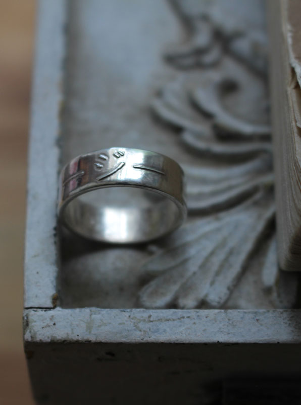 Prénom japonais, bague kanji, pictogramme du japon, en argent