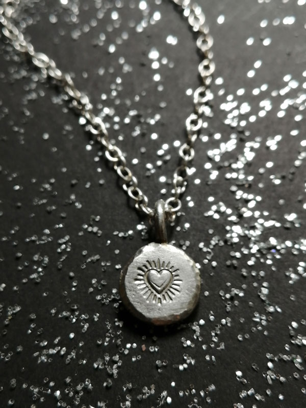 Promesse, collier cœur passionné en argent