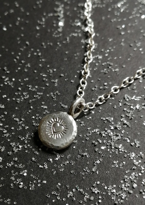 Promesse, collier cœur passionné en argent